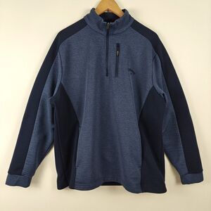Callaway Golf Ottoman Quarter Zip Pullover Size L Peacock Heather Colorblock